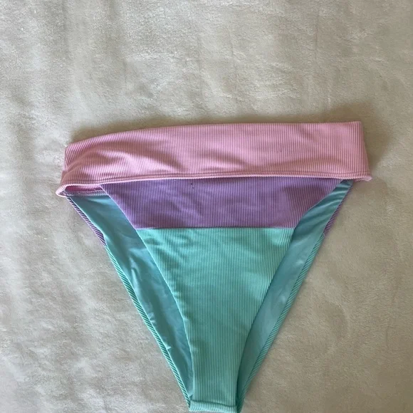 Beach Riot Alexis Pastel Pink and Mint Bikini Bottom